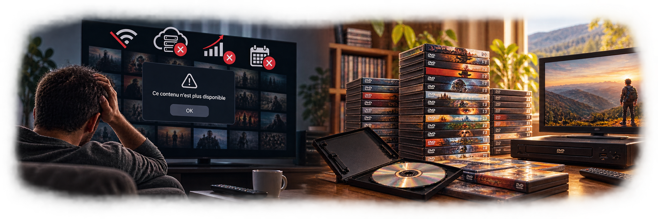 Le streaming indisponible face à une collection de DVD accessible sans abonnement